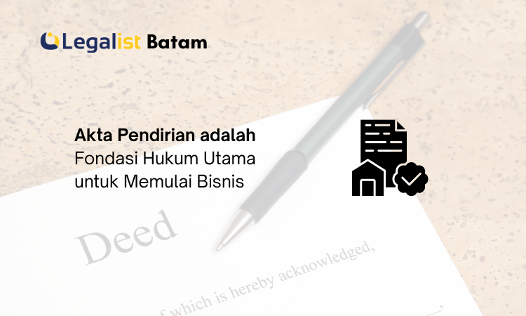 Akta Pendirian adalah - Legalist Batam